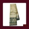 Premium Full Mix Saree in Champagne Gold with Emerald Green Meenakari Peacock Border