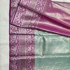 Meenakari border fancy flower brocket with floral pallu and matching blouse3 Mint Green & Magenta Elephant Meenakari Brocade Silk-Mix Saree | Traditional Festive Wear