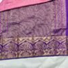 Dharmavaram Pure Silk Pink Saree with Royal Violet Peacock & Tree Zari Border