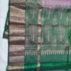 Lavender colour Skut border butta design with green pallu Semi Kanchi Pattu Handloom Saree Lavender colour & Emerald Green with Peacock Zari Border | Traditional Silk Saree